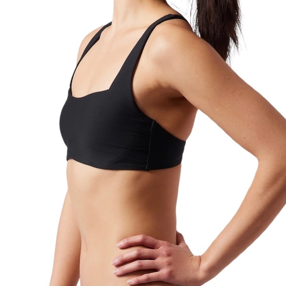 Athleta Square Neck Bra Cup Bikini Top Black Size 32 B/C Swim Wear - Picture 3 of 10